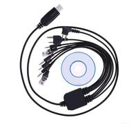 Câble de programmation radio avec 8 têtes interchangeables pour Kenwood, Teyitong et Quansheng pour talkie-walkie plus CD pilote