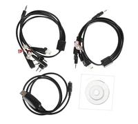 Câble de Programmation Radio USB Noir 8 Embouts pour Écriture de Fréquence | Caoutchouc et Cuivre, 1 Set, Raccordement Ordinateur, Remplacement pour Autoradio