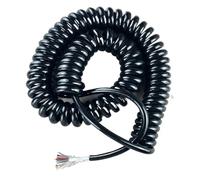 Câble de protection à ressort en Pu, 9 10 1214 17 21 20 25 noyau 28 24 22 Awg extensible 1 2 3 4 5 6 7 8 11 12 mètres, fil télescopique en spirale(Stretch 11 meter,19 cores 26 AWG)
