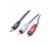 Câble de raccordement 35685 Cinch-RCA / Jack audio [2x Cinch-RCA mâle - 1x Jack mâle 3.5 mm] 10.00 m noir