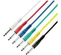 Câble de raccordement Adam Hall K3IPP0030SET Jack audio [6x Jack mâle 6,3 mm (mono) - 6x Jack mâle 6,3 mm (mono)] 0.30 m blanc, rouge, bleu, vert, jaune, noir