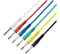 Adam Hall Cables 3 STAR IPP 0090 Lot de 6 câbles patch jack 6,3 mm mono vers fiche jack 6,3 mm mono mono Multicolore 0,9 m