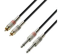 Câble de raccordement Adam Hall K3TPC0100 audio [2x Cinch-RCA mâle - 2x Jack mâle 6,3 mm (mono)] 1 m