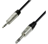 Câble de raccordement Adam Hall K4BVW0300 Jack instruments [1x Jack mâle 3.5 mm - 1x Jack mâle 6,3 mm (stéréo)] 3.00 m noir