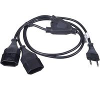 Câble de raccordement Akyga alimentation [1x fiche Euro femelle - 2x fiche Euro mâle] 1.20 m noir