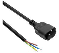 Câble de raccordement Akyga alimentation [1x Secteur femelle C14 - 1x extrémité(s) ouverte(s)] 1.5 m noir
