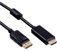 Câble de raccordement Akyga Fiche mâle DisplayPort, Fiche mâle HDMI-A 1.8 m noir AK-AV-05 Câble HDMI