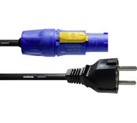 CORDIAL - CFCA 1.5 S - Câble d'Alimentation Schuko CEE7/7 Droit vers PowerCON Type A - 1,50 m