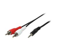 Câble de raccordement audio stéréo, jack 3,5 mm mâle vers 2 x RCA (RCA) mâle 1.5 m, LogiLink®, [ca1042]