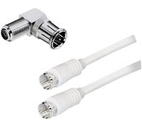 Câble de raccordement BKL Electronic 0403517 [1x F mâle - 1x F mâle] blanc 2.50 m