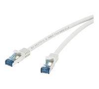 RF-4145289 RJ45 Câble réseau, câble patch CAT 6a S/FTP 5.00 m gris avec cliquet dencastrement, ignifuge
