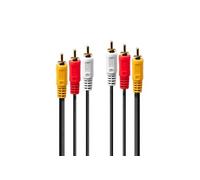 Câble de raccordement Cinch-RCA Composite AV [3x Cinch-RCA mâle - 3x Cinch-RCA mâle] 1.00 m noir