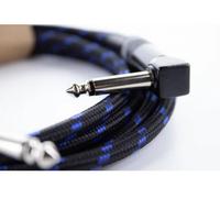 Câble de raccordement Cordial 14780 Jack instruments [1x Jack mâle 6,3 mm (mono) - 1x Jack mâle 6,3 mm (mono)] 3 m noir, bleu gaine textile