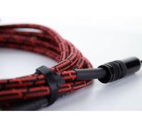 Câble de raccordement Cordial 14785 Jack instruments [1x Jack mâle 6,3 mm (mono) - 1x Jack mâle 6,3 mm (mono)] 5 m noir, rouge gaine textile