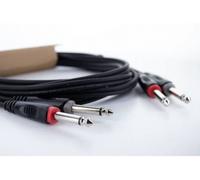 Câble de raccordement Cordial 14844 Jack audio [2x Jack mâle 6,3 mm (mono) - 2x Jack mâle 6,3 mm (mono)] 1.50 m noir gaine en PVC