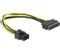 Câble d'alimentation DeLOCK - SATA 15 broches (M) vers PCI Express 6 broches (M) - 21 cm
