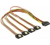 DeLock Câble SATA 15 broches mâle 4 x SATA femelle 15 broches Noir/rouge