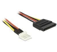 Câble de raccordement Delock alimentation [1x Alimentation SATA mâle 15 pôles - 1x Floppy mâle 4 pôles] 0.24 m noir, rouge, jaune