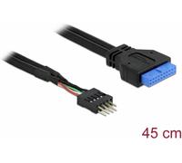 Câble de raccordement Delock alimentation [1x connecteur de carte mère femelle 19 pôles - 1x connecteur de carte mère mâle 8 pôles] 45 cm noir