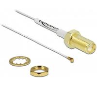 Câble de raccordement Delock antenne WiFi [1x SMA femelle - 1x IPEX mâle] 0.2 m blanc