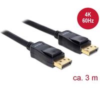 Câble de raccordement Delock DisplayPort Fiche mâle DisplayPort, Fiche mâle DisplayPort 3.00 m noir 82424 Câble DisplayPort