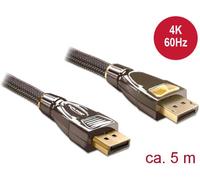 Câble de raccordement Delock DisplayPort Fiche mâle DisplayPort, Fiche mâle DisplayPort 5.00 m anthracite 82773 Câble DisplayPort