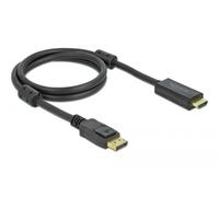 Câble de raccordement Delock DisplayPort / HDMI Fiche mâle DisplayPort, Fiche mâle HDMI-A 1 m noir 85955 contacts dorés, 4K UH