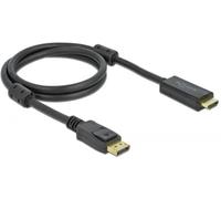 Câble de raccordement Delock DisplayPort / HDMI Fiche mâle DisplayPort, Fiche mâle HDMI-A 1 m noir 85955 contacts dorés, 4K UHD Câble DisplayPort