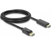 Câble de raccordement Delock DisplayPort / HDMI Fiche mâle DisplayPort, Fiche mâle HDMI-A 2 m noir 82587 blindage triple, contacts dorés Câble DisplayPort