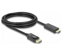 Câble de raccordement Delock DisplayPort / HDMI Fiche mâle DisplayPort, Fiche mâle HDMI-A 2 m noir 82587 blindage triple, contacts dorés Câble DisplayPort