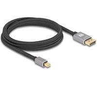 Câble de raccordement Delock DisplayPort / Mini-Display Fiche mâle Mini DisplayPort, Fiche mâle DisplayPort 2 m gris 81092 8K UHD, contacts dorés, blindage