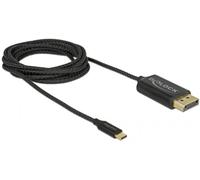 Câble de raccordement Delock DisplayPort / USB USB-C® mâle, Fiche mâle DisplayPort 2 m noir 83710 contacts dorés, 4K UHD Câble USB-C
