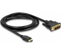 Câble de raccordement Delock DVI / HDMI Fiche mâle DVI-D 18+1 pôles, Fiche mâle HDMI-A 1.5 m noir 85583 blindage triple, contacts dorés Câble DVI