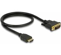Câble de raccordement Delock HDMI / DVI Fiche mâle HDMI-A, Fiche mâle DVI-D 24+1 pôles 0.5 m noir 85651 blindage triple, contacts