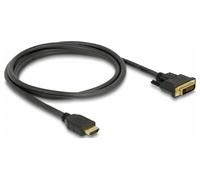 Câble de raccordement Delock HDMI / DVI Fiche mâle HDMI-A, Fiche mâle DVI-D 24+1 pôles 1.5 m noir 85653 blindage triple, contacts
