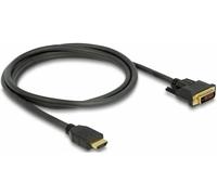 Câble de raccordement Delock HDMI / DVI Fiche mâle HDMI-A, Fiche mâle DVI-D 24+1 pôles 1.5 m noir 85653 blindage triple, contacts dorés Câble HDMI