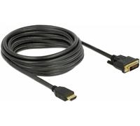 Câble de raccordement Delock HDMI / DVI Fiche mâle HDMI-A, Fiche mâle DVI-D 24+1 pôles 5 m noir 85656 blindage triple, contacts dorés Câble HDMI