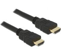 Câble de raccordement Delock HDMI Fiche mâle HDMI-A 0.5 m noir 84751 contacts dorés, 4K UHD, blindage double, torsadé Câble HDMI