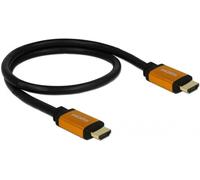 Câble de raccordement Delock HDMI Fiche mâle HDMI-A 0.5 m noir, or 85726 blindage triple, contacts dorés, 8K UHD Câble HDMI