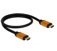 Câble de raccordement Delock HDMI Fiche mâle HDMI-A 0.5 m noir, or 85726 blindage triple, contacts dorés, 8K UHD Câble HDMI
