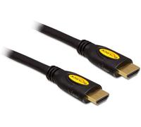 Câble de raccordement Delock HDMI Fiche mâle HDMI-A 1.5 m noir 83738 contacts dorés, 4K UHD, torsadé Câble HDMI