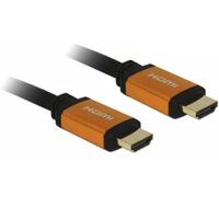 Câble de raccordement Delock HDMI Fiche mâle HDMI-A 1.5 m noir, or 85728 blindage triple, contacts dorés, 8K UHD Câble HDMI