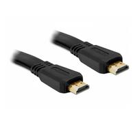 Câble de raccordement Delock HDMI Fiche mâle HDMI-A 5 m noir 82672 plat Câble
