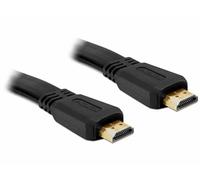 Câble de raccordement Delock HDMI Fiche mâle HDMI-A 5 m noir 82672 plat Câble HDMI