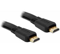 Câble de raccordement Delock HDMI Fiche mâle HDMI-A 5 m noir 82672 plat Câble HDMI