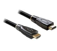 Câble de raccordement Delock HDMI Fiche mâle HDMI-A 5 m noir 82739 4K UHD, contacts dorés, blindage triple, torsadé Câble HDMI