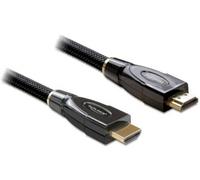 Câble de raccordement Delock HDMI Fiche mâle HDMI-A 5 m noir 82739 4K UHD, contacts dorés, blindage triple, torsadé Câble HDMI