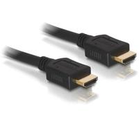 Câble de raccordement Delock HDMI Fiche mâle HDMI-A 5 m noir 84409 rond, blindé, contacts dorés, torsadé Câble HDMI