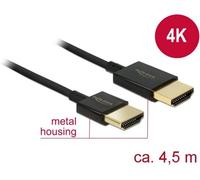 Câble de raccordement Delock HDMI Fiche mâle HDMI-A, Fiche mâle HDMI-A 4.50 m noir 84775 4K UHD, contacts dorés Câble HDMI