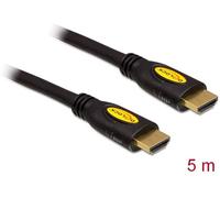 Câble de raccordement Delock HDMI Fiche mâle HDMI-A, Fiche mâle HDMI-A 5.00 m noir 82455 4K UHD, contacts dorés Câble HDMI